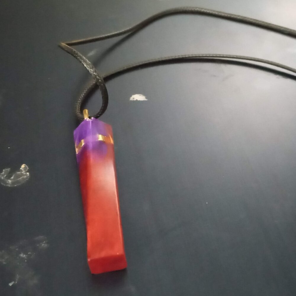 Handmade Purple and Red Pendant Necklace